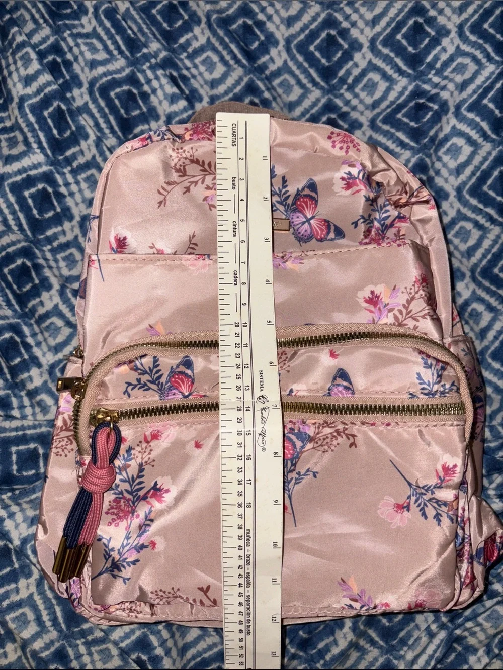NWOT Butterfly Floral Mini Backpack with Tassel Detail